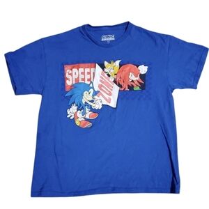 Sonic The Hedgehog Boys Speed Zone Cotton Tee Shirt Large L